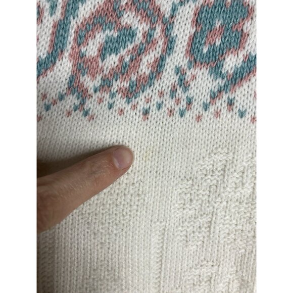 Vintage Floral Collared Sweater Women's Medium Cottagecore - Picture 7 of 9